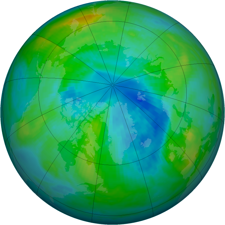 Arctic ozone map for 07 October 1982